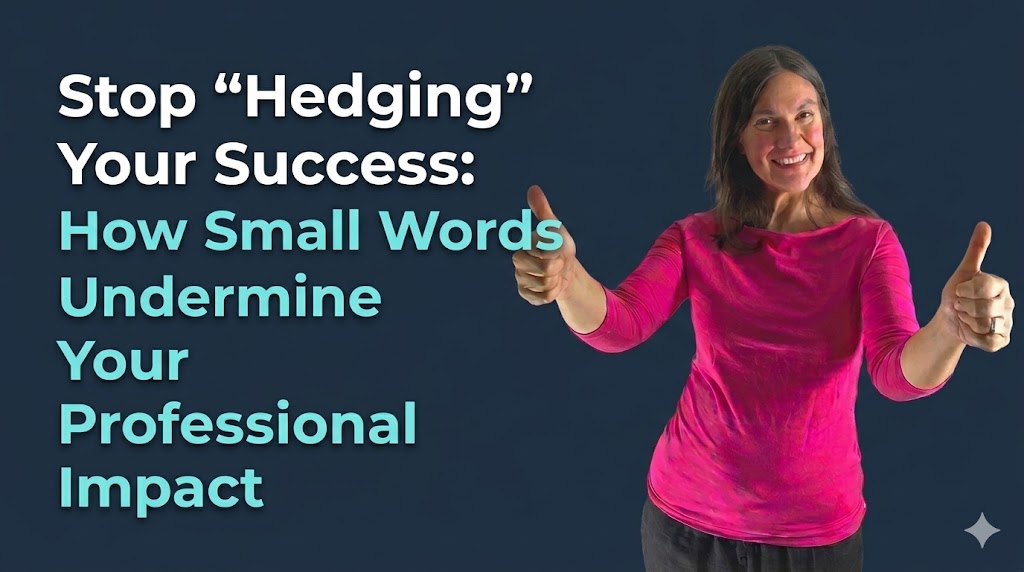Discover how common hedging phrases like “just”, “a bit”, and “maybe” can undermine your authority in the workplace. Learn to communicate assertively and boost your professional impact.
